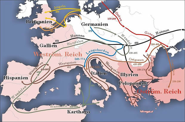 le migrazioni dal secondo al quinto secolo 