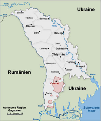 La Gagauzia nell'attuale Moldavia meridionale