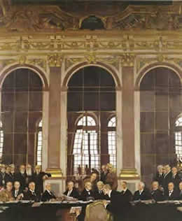 William Orpen: il trattato di
      pace firmato nella Sala degli specchi di Versailles