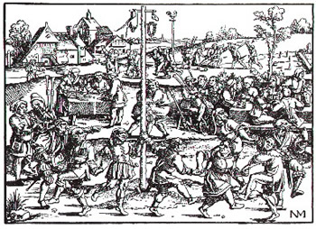 N. Meldemann: danza nel maggio (xilografia del 16° secolo)