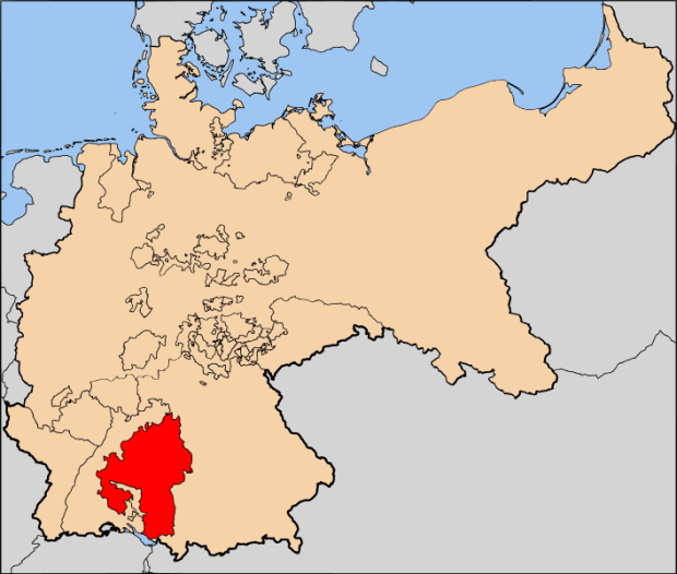 La posizione del Wirtemberg