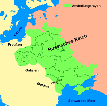 zona di residenza nell'Impero russo