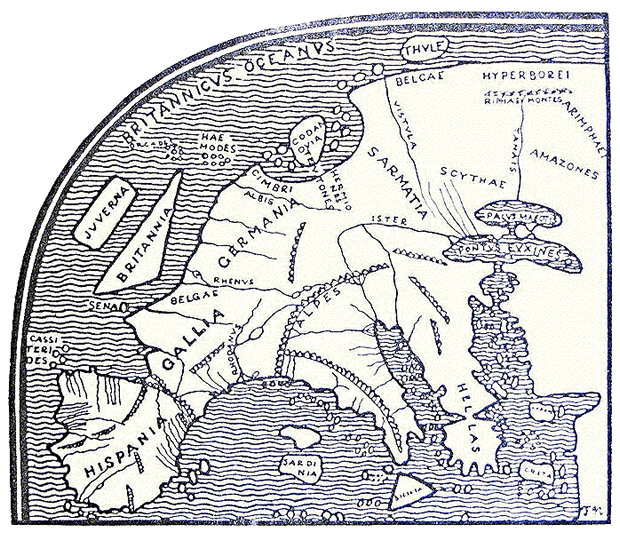 Das Europa um das 44 n. Chr., wie es sich Pomponius Mela vorstellte