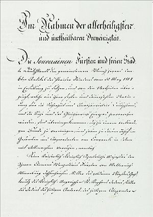 la prima pagina della Costituzione della Confederazione germanica del 1815